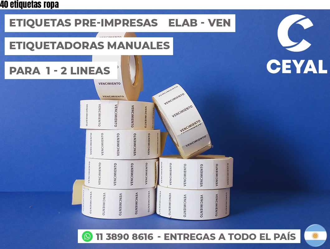 40 etiquetas ropa