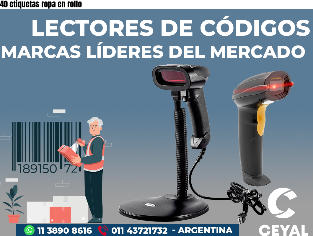 40 etiquetas ropa en rollo