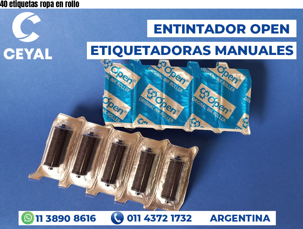 40 etiquetas ropa en rollo