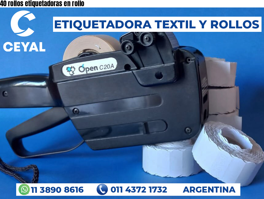 40 rollos etiquetadoras en rollo