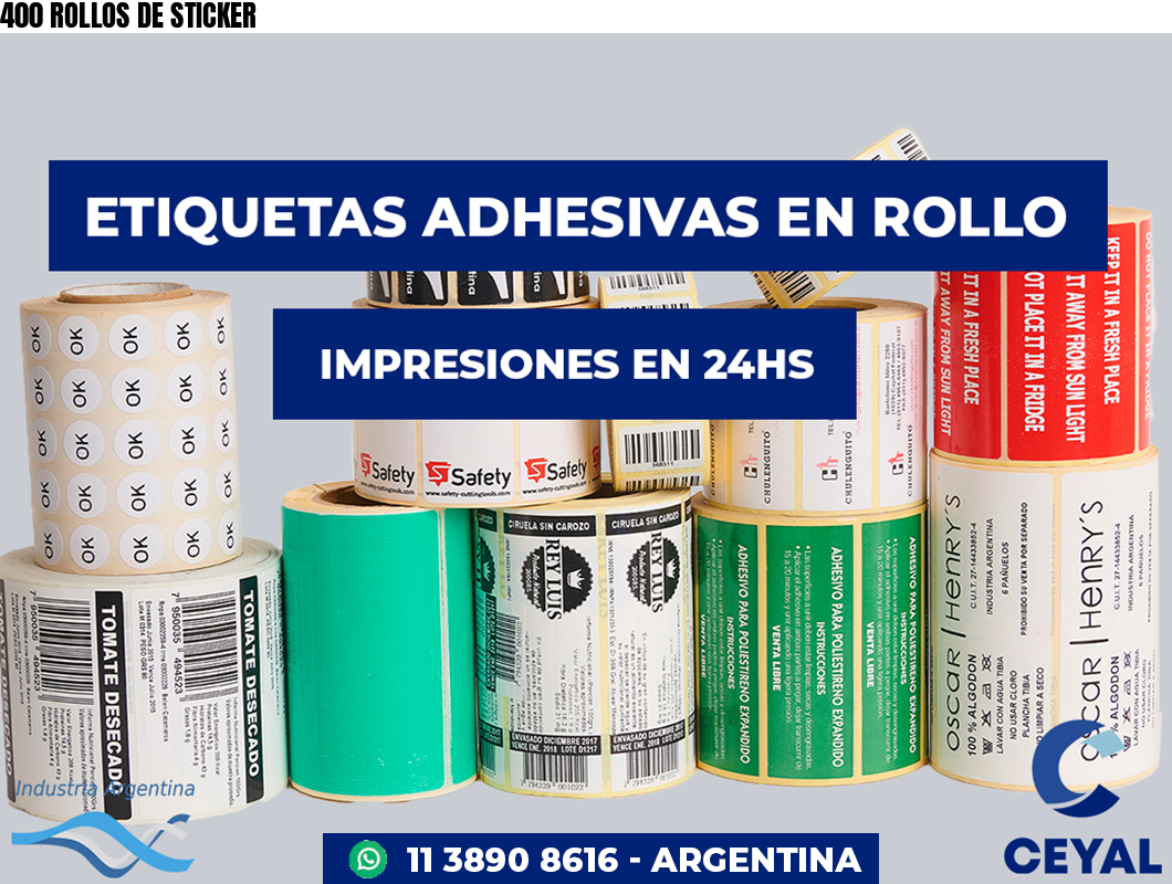 400 ROLLOS DE STICKER
