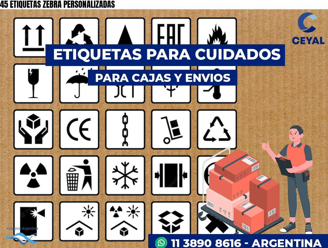 45 ETIQUETAS ZEBRA PERSONALIZADAS
