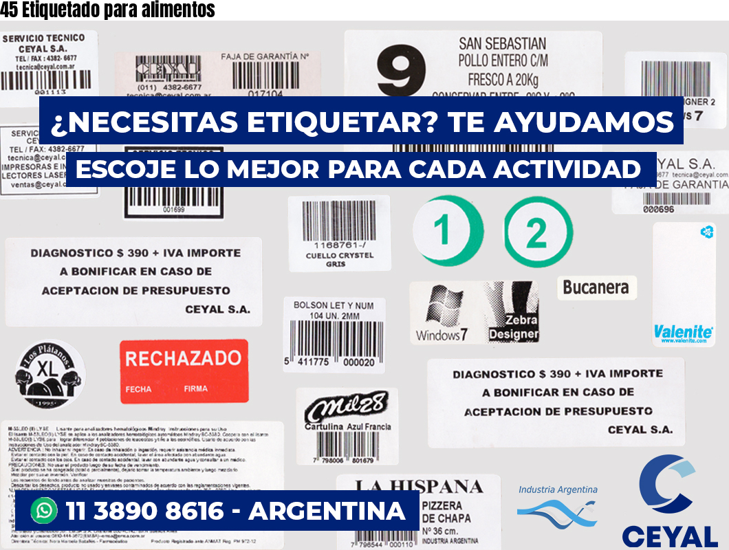 45 Etiquetado para alimentos