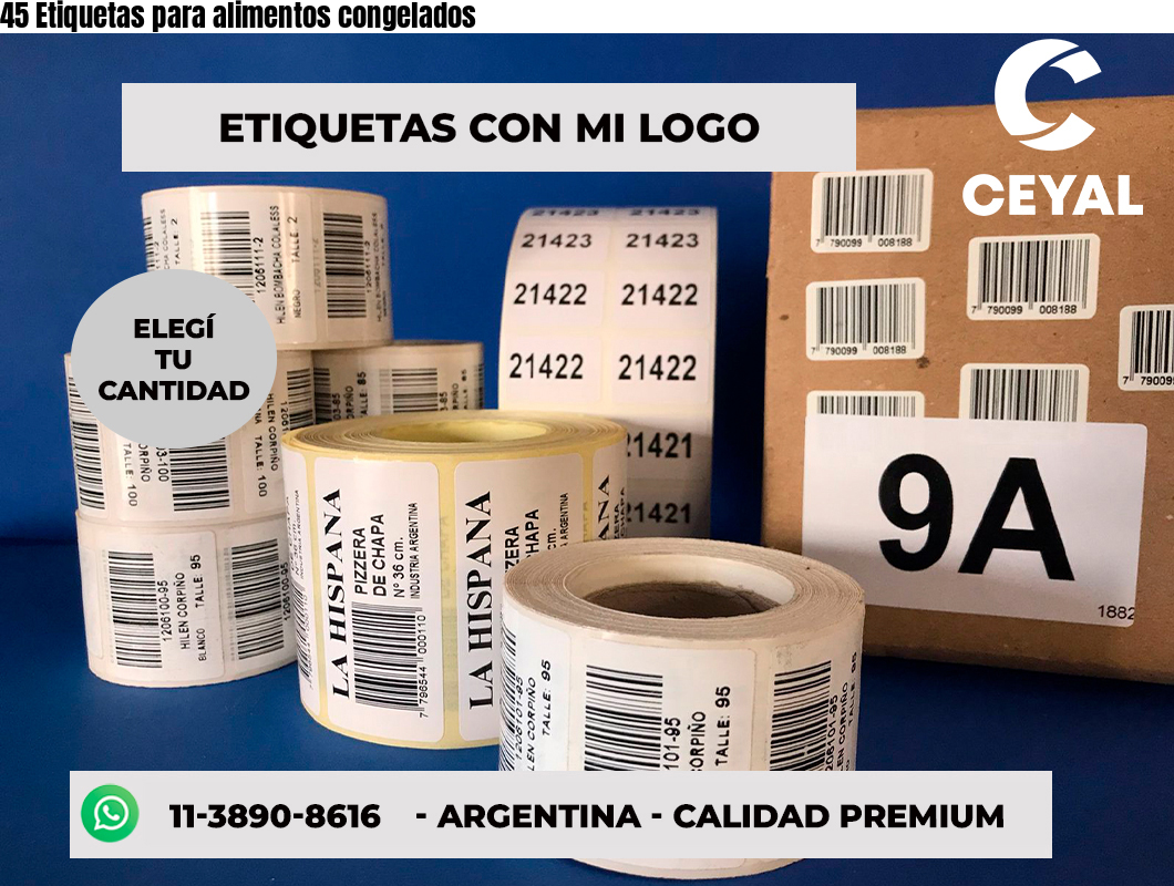 45 Etiquetas para alimentos congelados