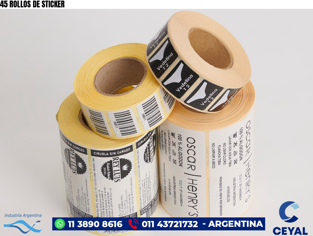 45 ROLLOS DE STICKER