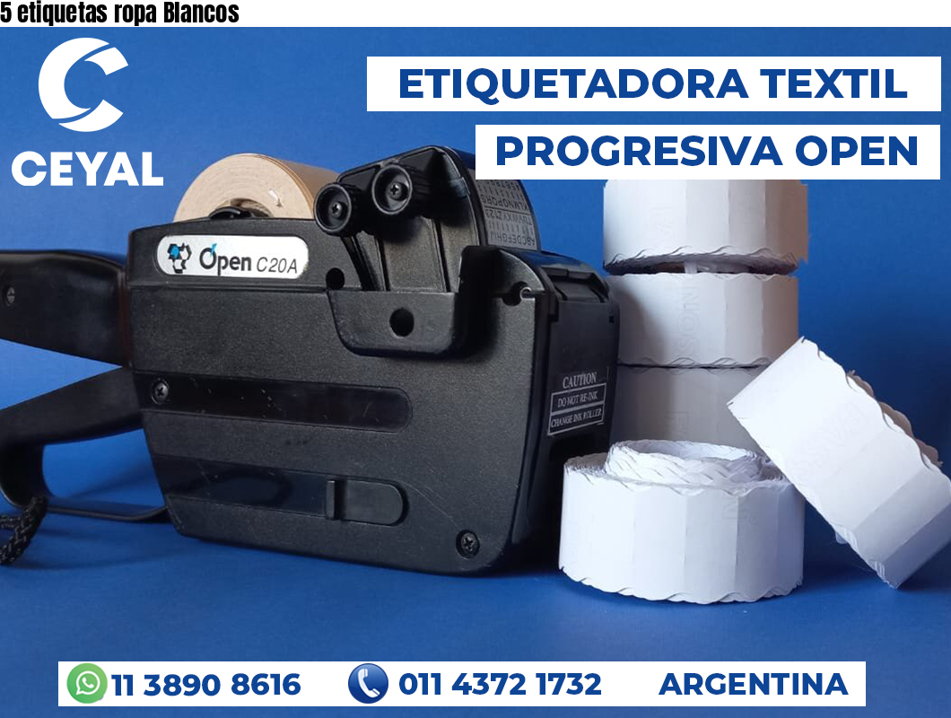 5 etiquetas ropa Blancos
