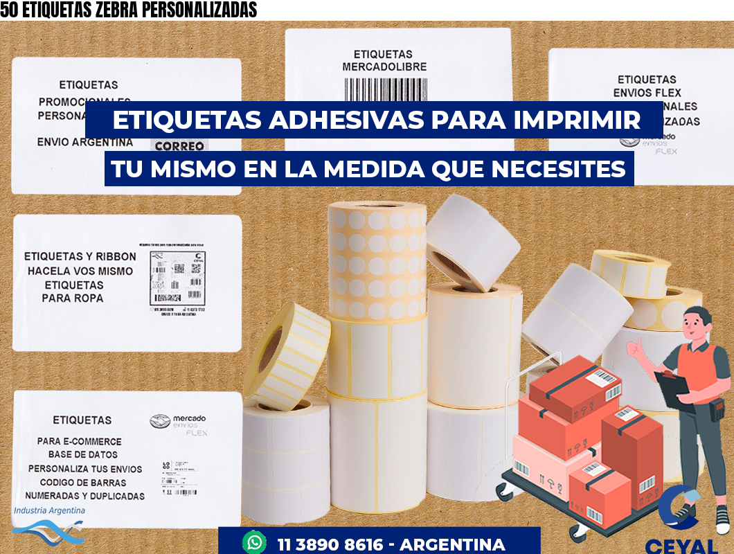 50 ETIQUETAS ZEBRA PERSONALIZADAS