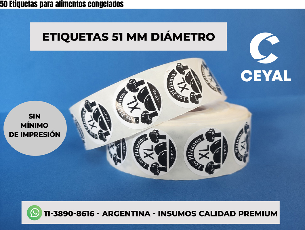 50 Etiquetas para alimentos congelados