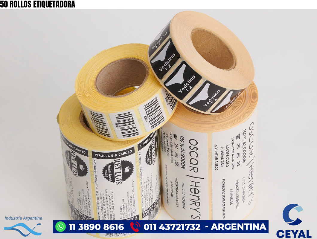50 ROLLOS ETIQUETADORA