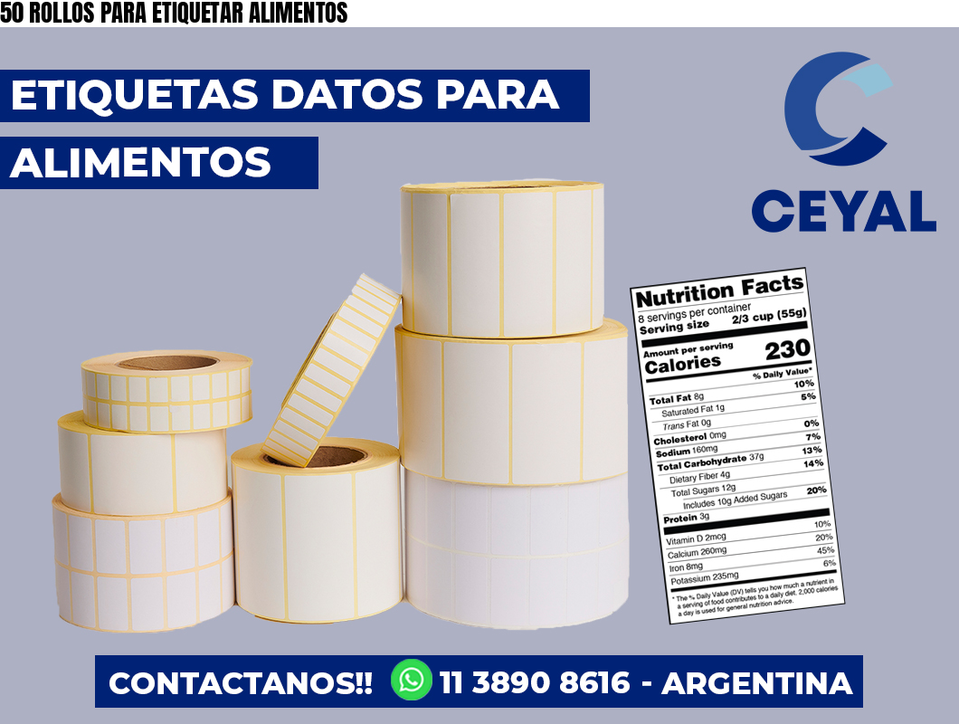 50 ROLLOS PARA ETIQUETAR ALIMENTOS
