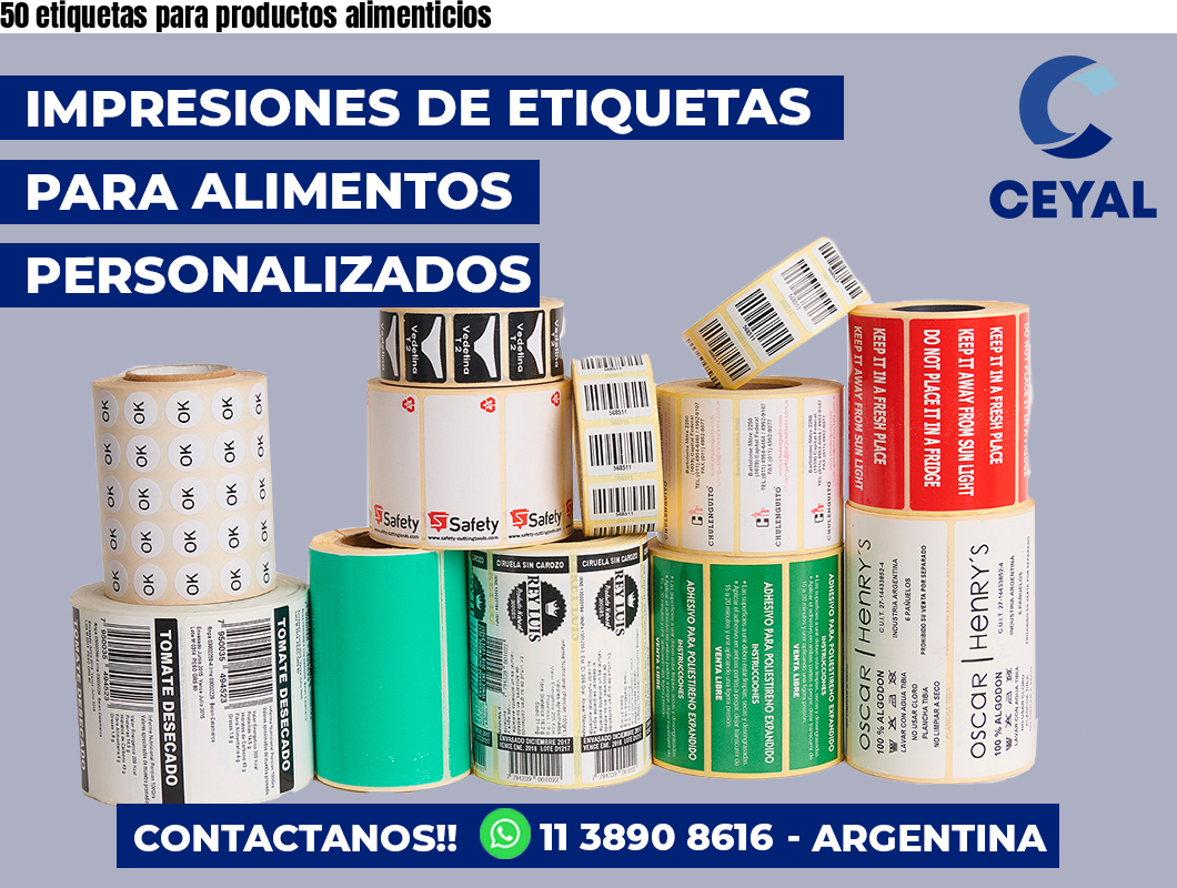 50 etiquetas para productos alimenticios