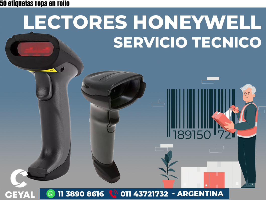 50 etiquetas ropa en rollo