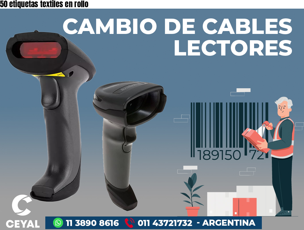 50 etiquetas textiles en rollo