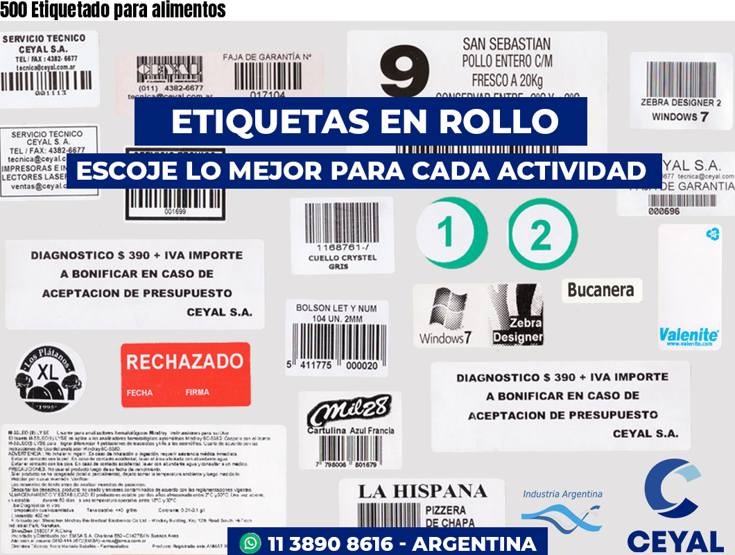500 Etiquetado para alimentos