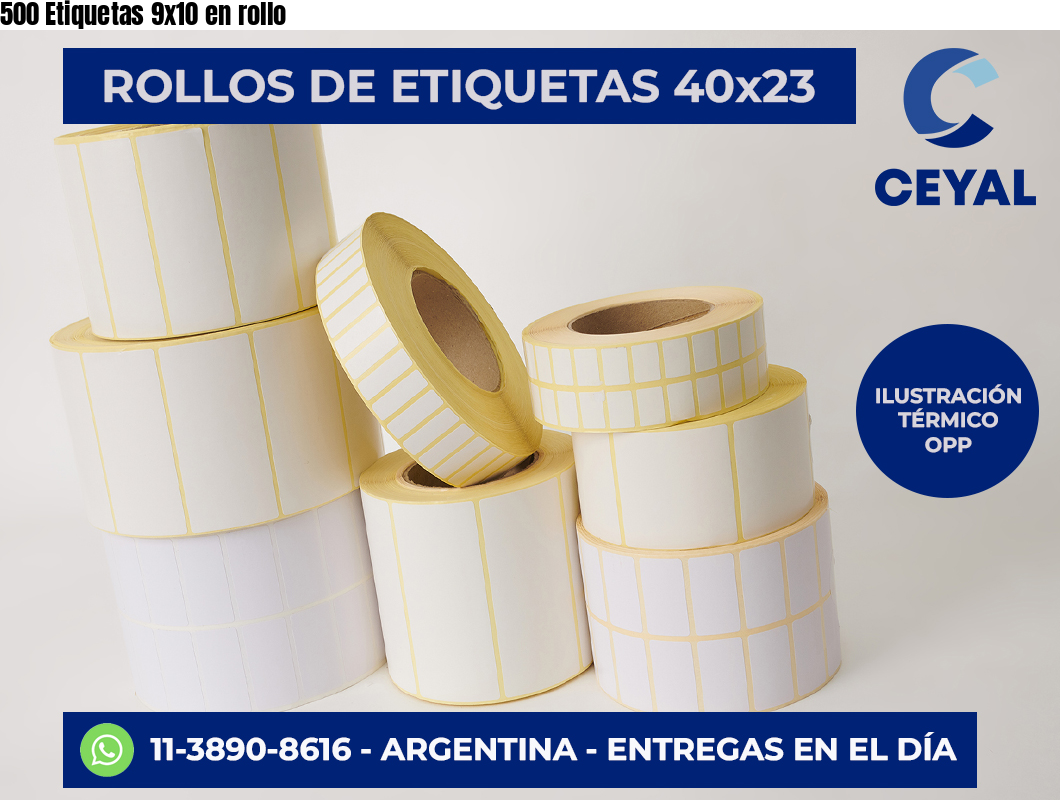 500 Etiquetas 9×10 en rollo