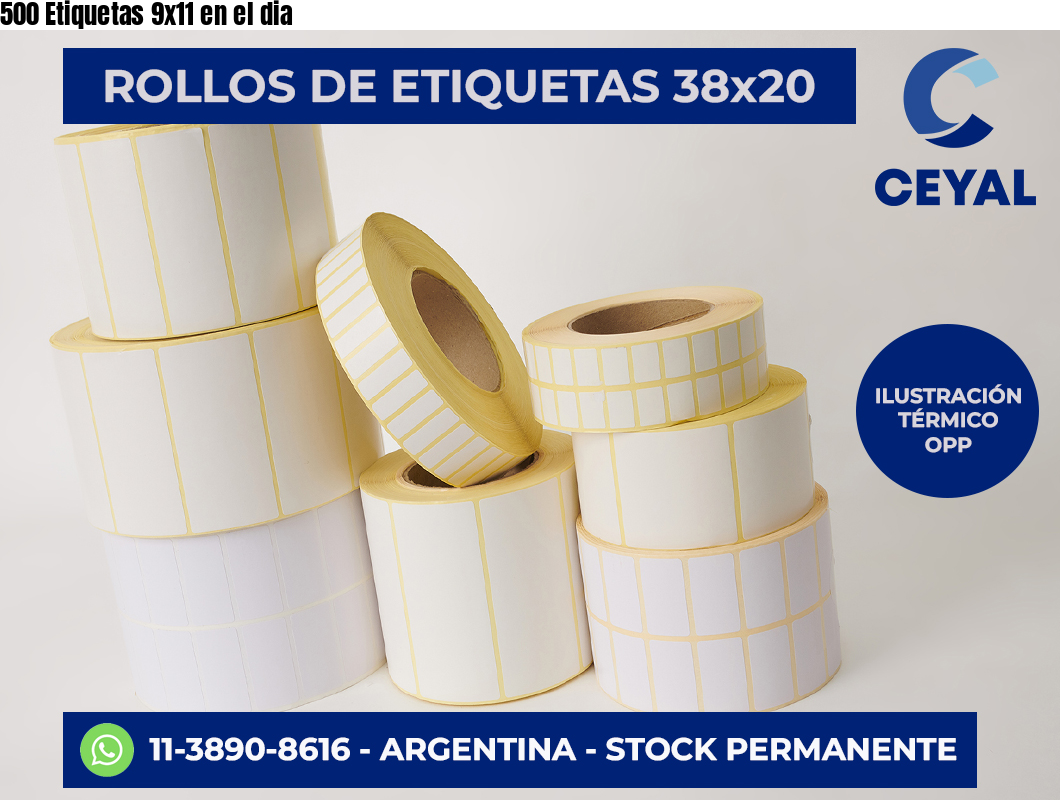 500 Etiquetas 9×11 en el dia