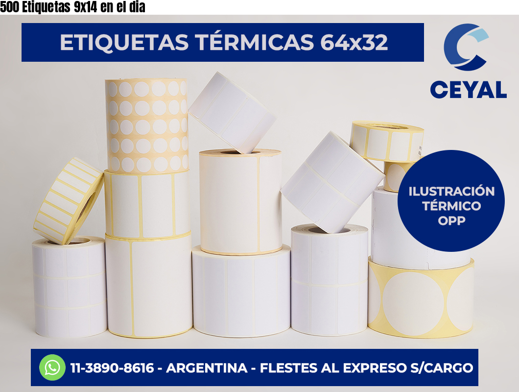 500 Etiquetas 9×14 en el dia