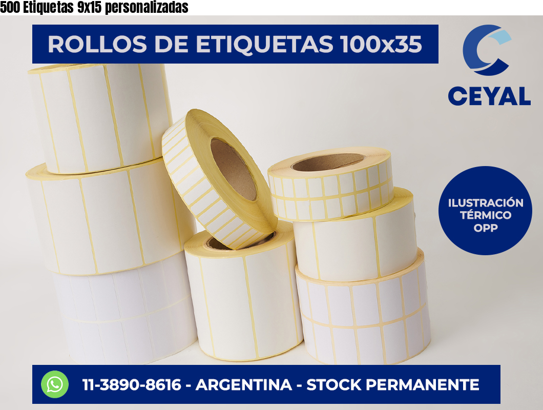500 Etiquetas 9×15 personalizadas