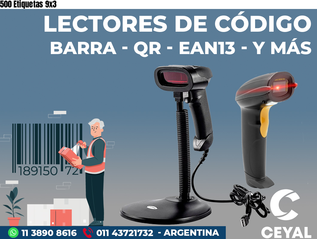 500 Etiquetas 9x3