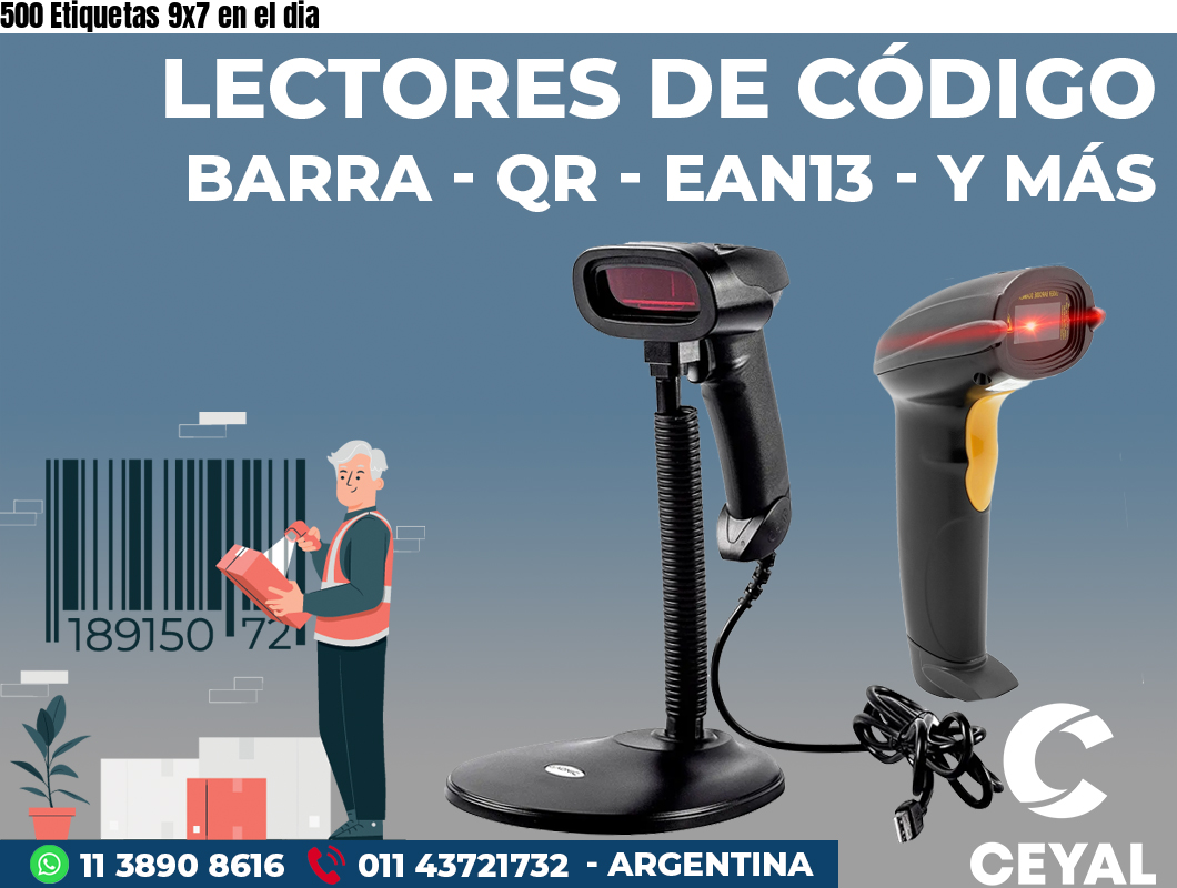500 Etiquetas 9x7 en el dia