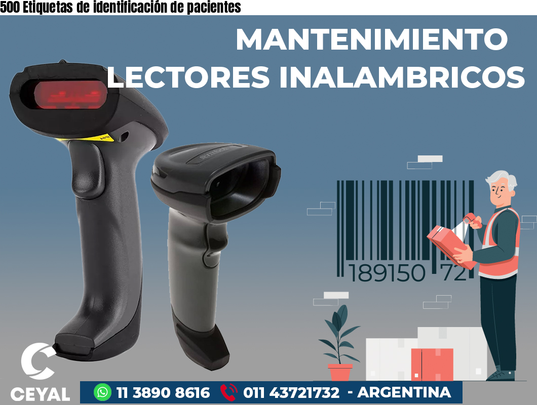 500 Etiquetas de identificación de pacientes