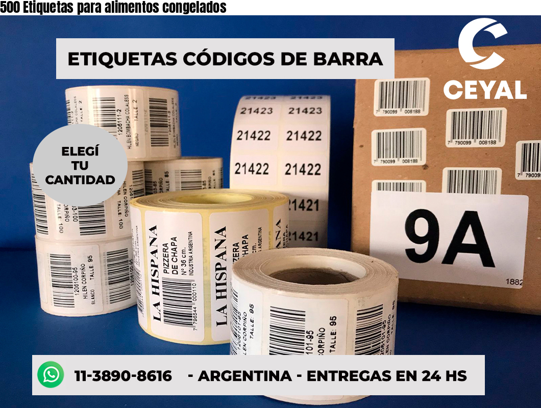 500 Etiquetas para alimentos congelados