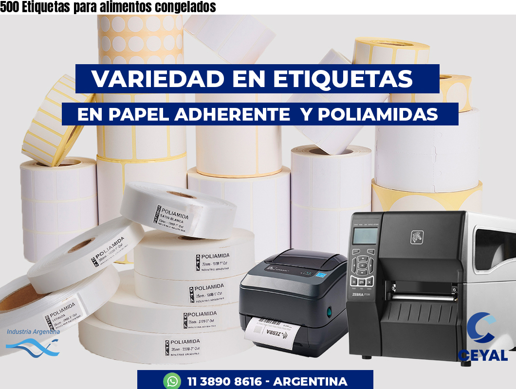 500 Etiquetas para alimentos congelados