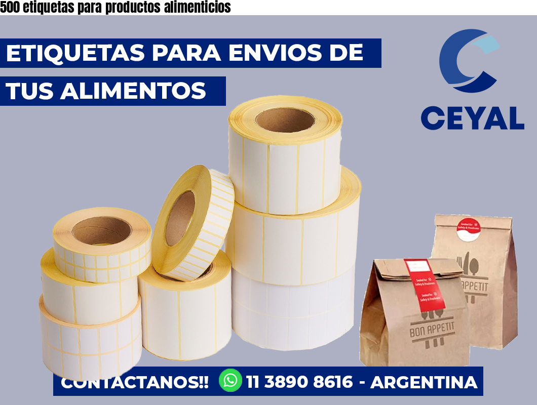 500 etiquetas para productos alimenticios
