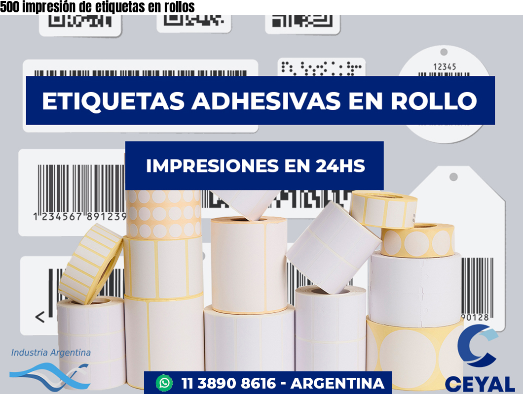 500 impresión de etiquetas en rollos