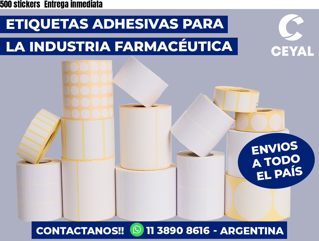 500 stickers  Entrega inmediata