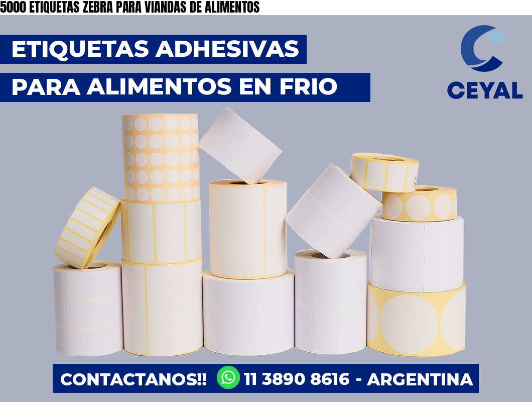 5000 ETIQUETAS ZEBRA PARA VIANDAS DE ALIMENTOS
