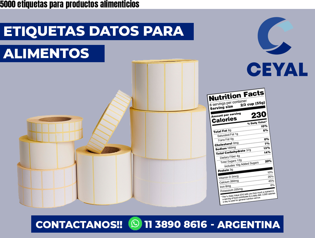 5000 etiquetas para productos alimenticios