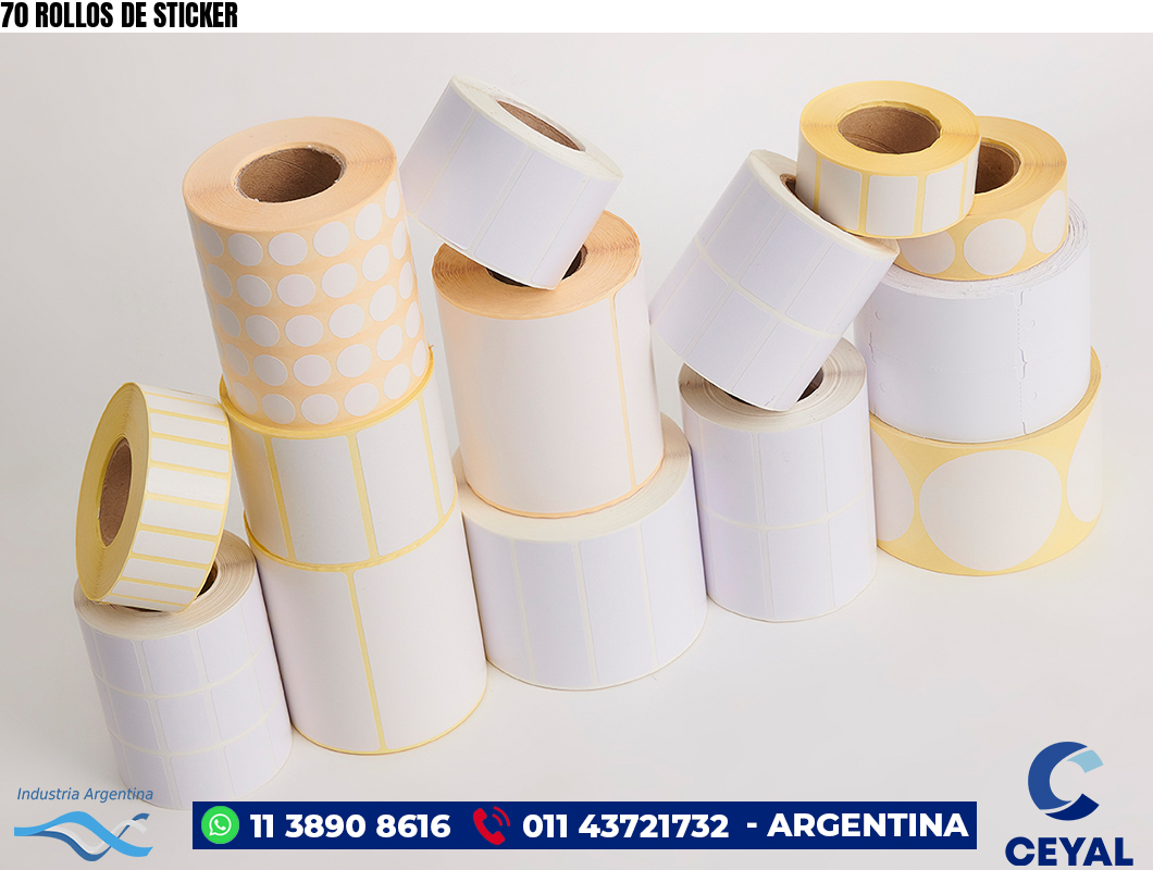 70 ROLLOS DE STICKER