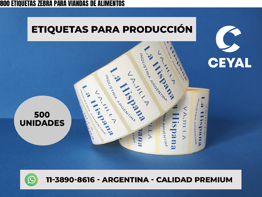 800 ETIQUETAS ZEBRA PARA VIANDAS DE ALIMENTOS