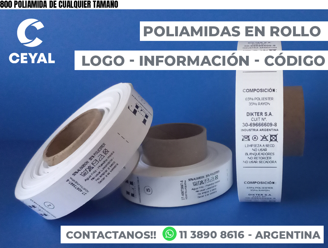 800 POLIAMIDA DE CUALQUIER TAMAÑO