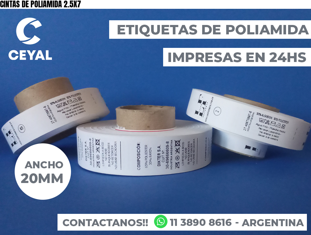 CINTAS DE POLIAMIDA 2.5X7