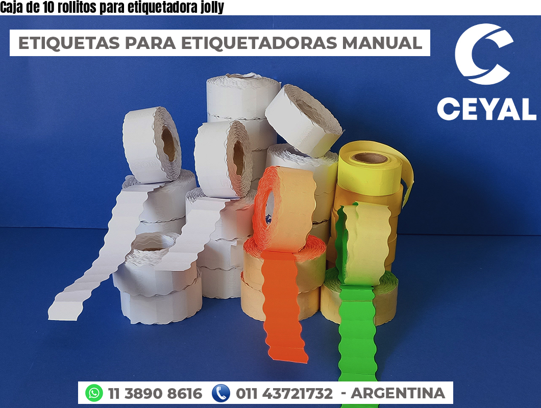 Caja de 10 rollitos para etiquetadora jolly