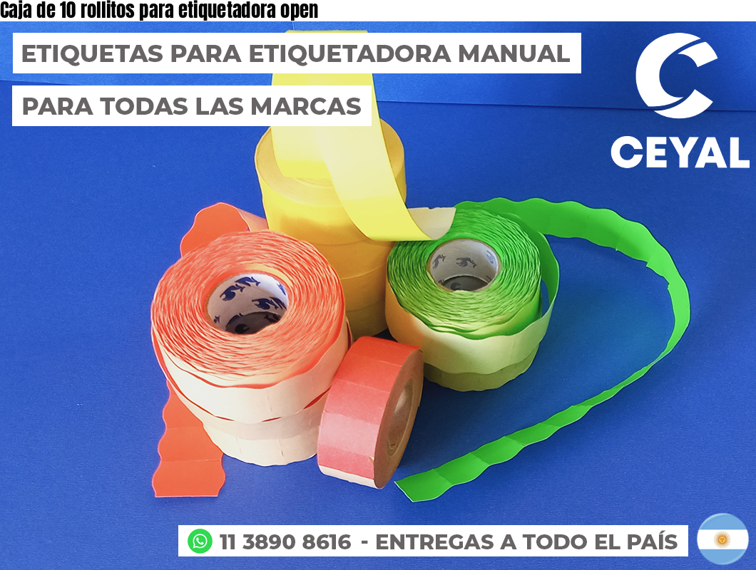 Caja de 10 rollitos para etiquetadora open