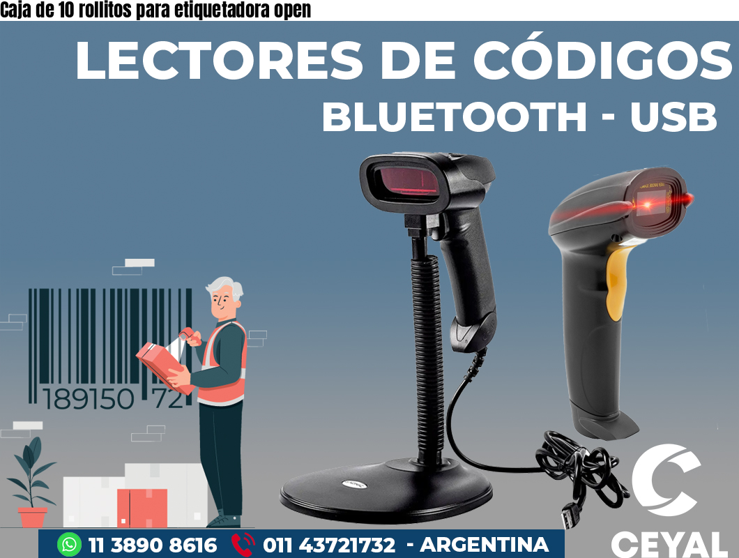 Caja de 10 rollitos para etiquetadora open