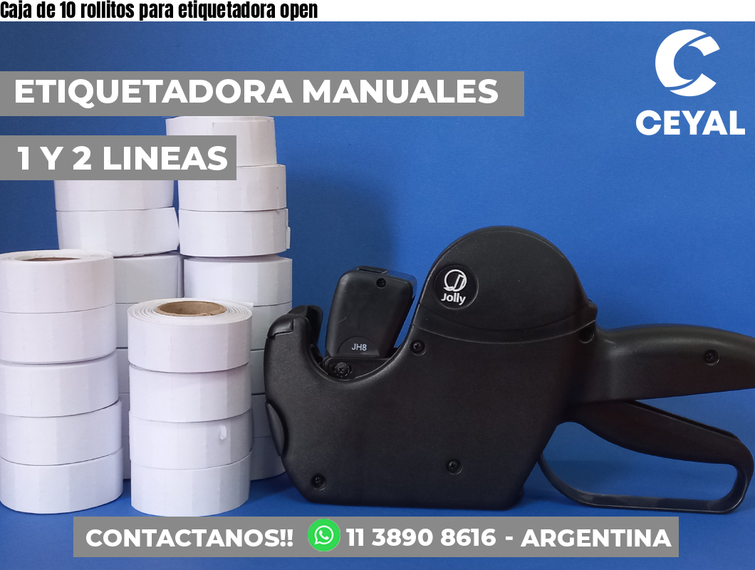 Caja de 10 rollitos para etiquetadora open