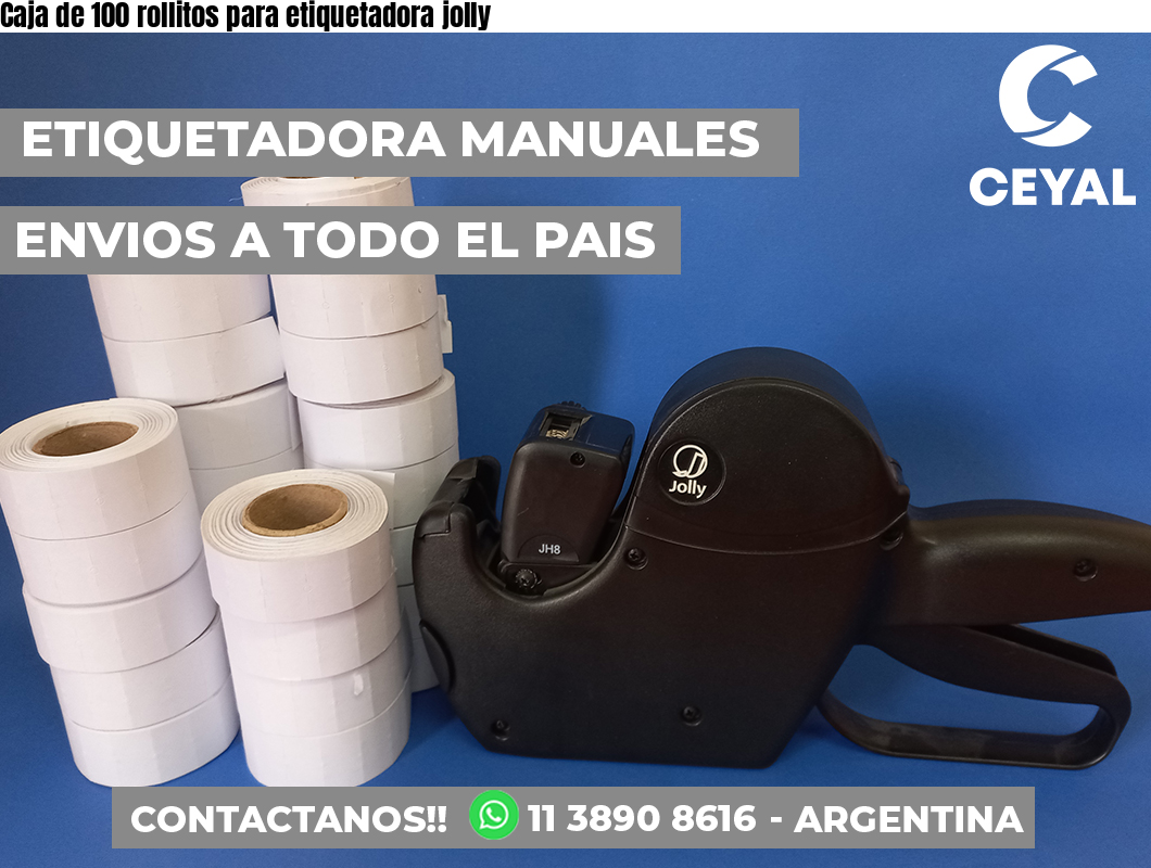 Caja de 100 rollitos para etiquetadora jolly