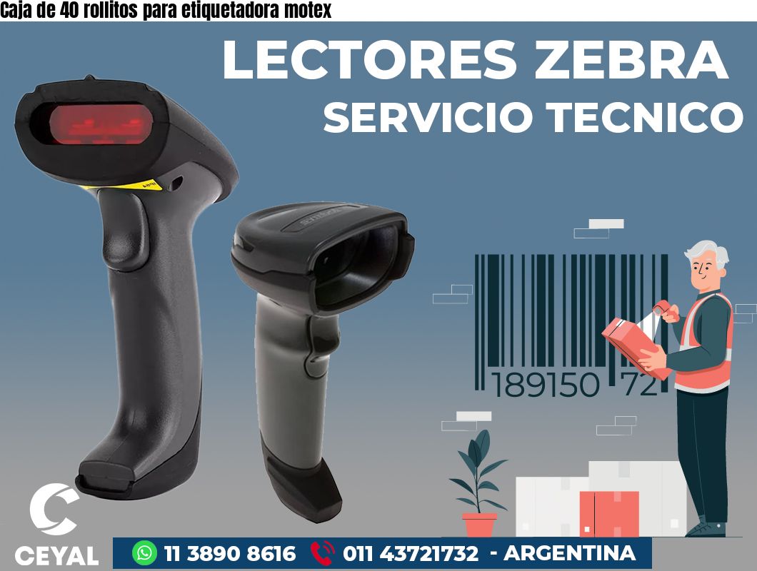 Caja de 40 rollitos para etiquetadora motex