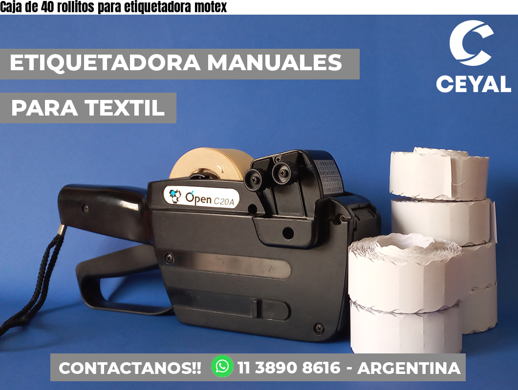 Caja de 40 rollitos para etiquetadora motex