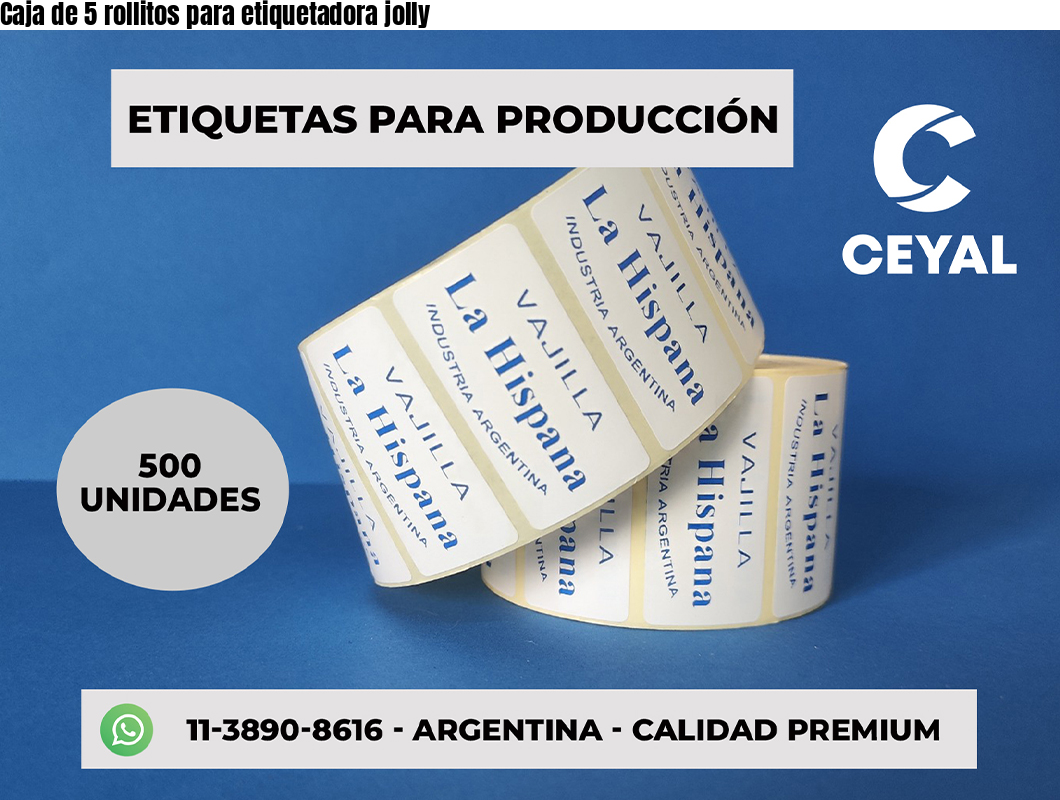 Caja de 5 rollitos para etiquetadora jolly
