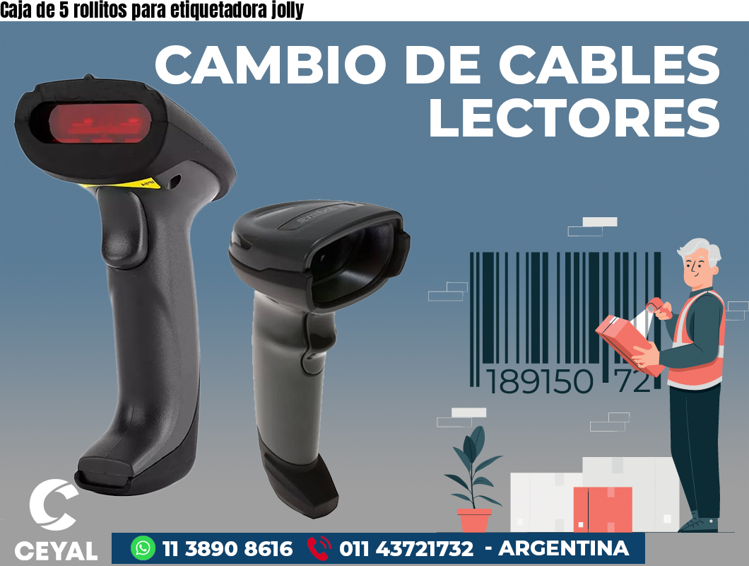Caja de 5 rollitos para etiquetadora jolly