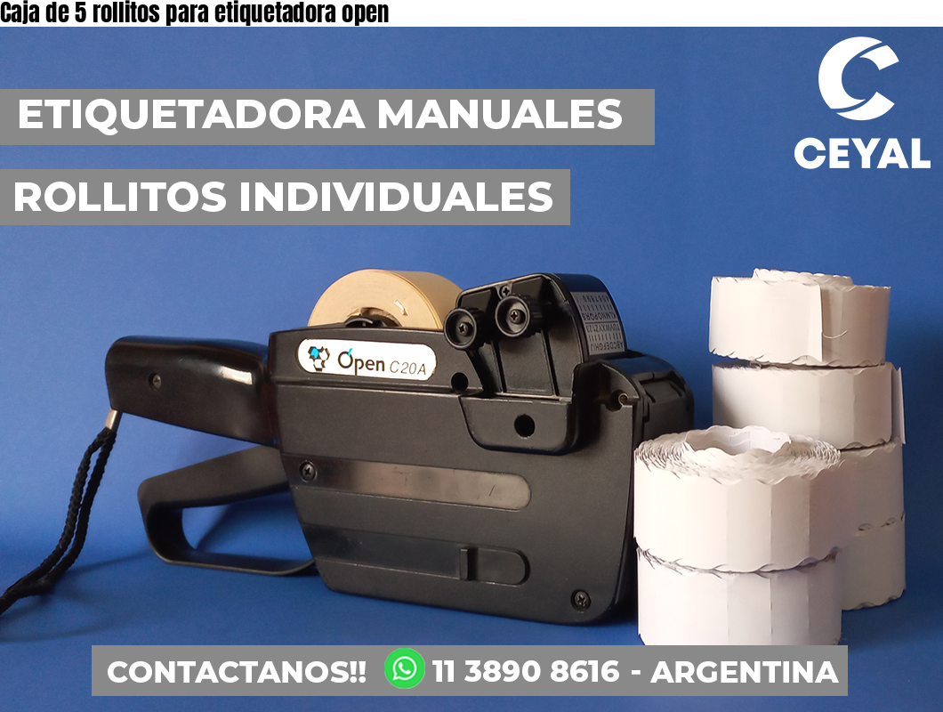 Caja de 5 rollitos para etiquetadora open