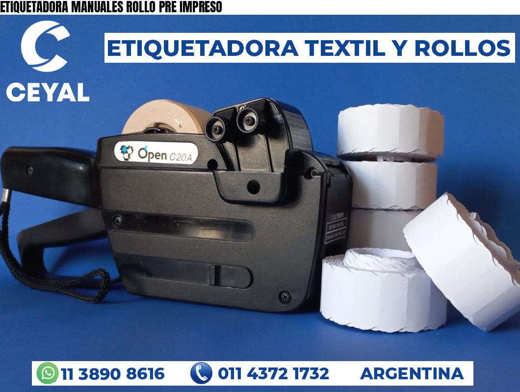 ETIQUETADORA MANUALES ROLLO PRE IMPRESO