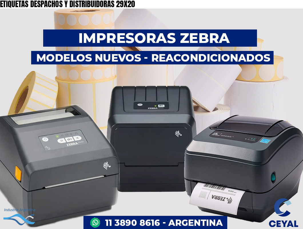 ETIQUETAS DESPACHOS Y DISTRIBUIDORAS 29X20