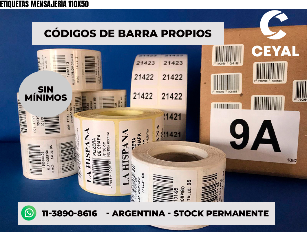 ETIQUETAS MENSAJERÍA 110X50