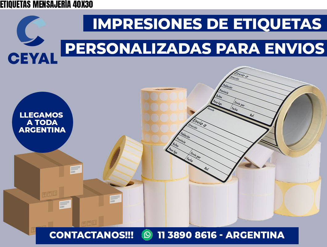 ETIQUETAS MENSAJERÍA 40X30